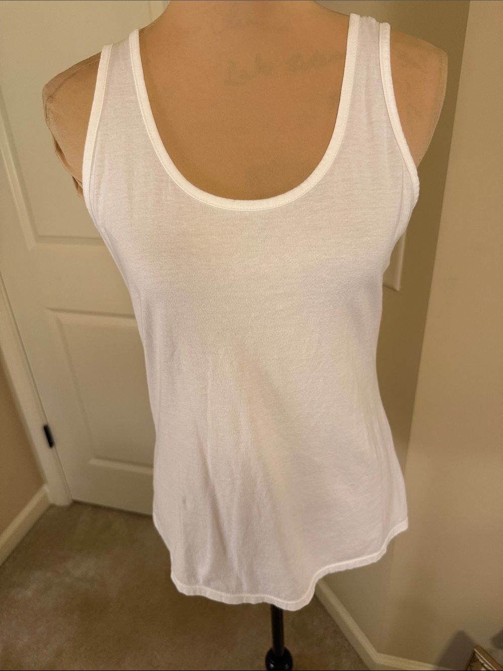 Classic Women's White Tank Top - Lightweight Scoop Neck